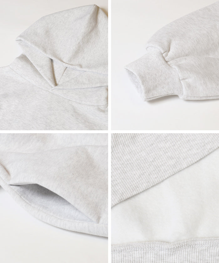 磨毛單色寬鬆連帽衛衣