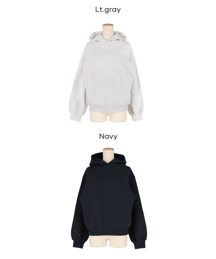 磨毛單色寬鬆連帽衛衣