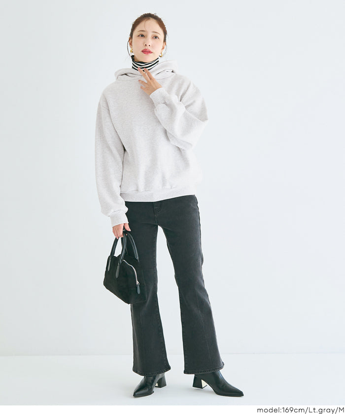 磨毛單色寬鬆連帽衛衣