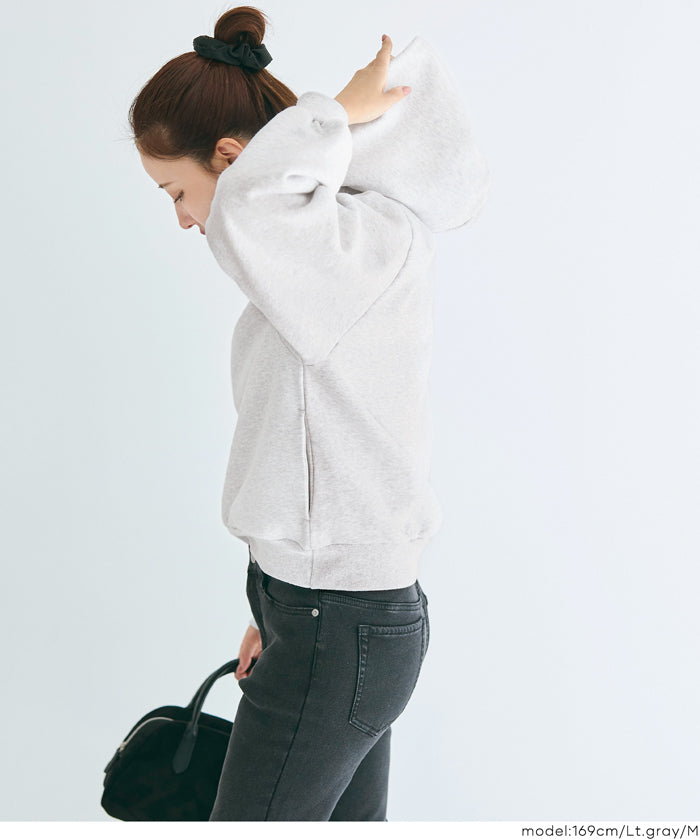 磨毛單色寬鬆連帽衛衣