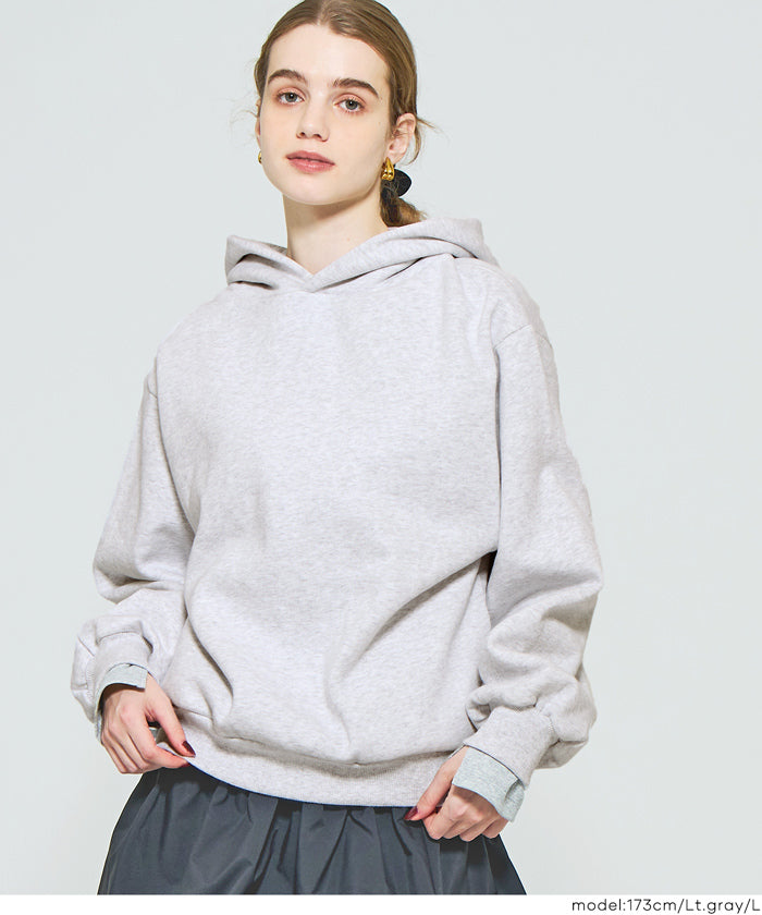 磨毛單色寬鬆連帽衛衣