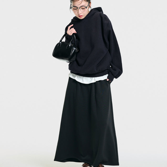 磨毛單色寬鬆連帽衛衣