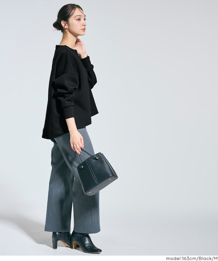 【柔軟太空棉】後面拉鍊長袖上衣