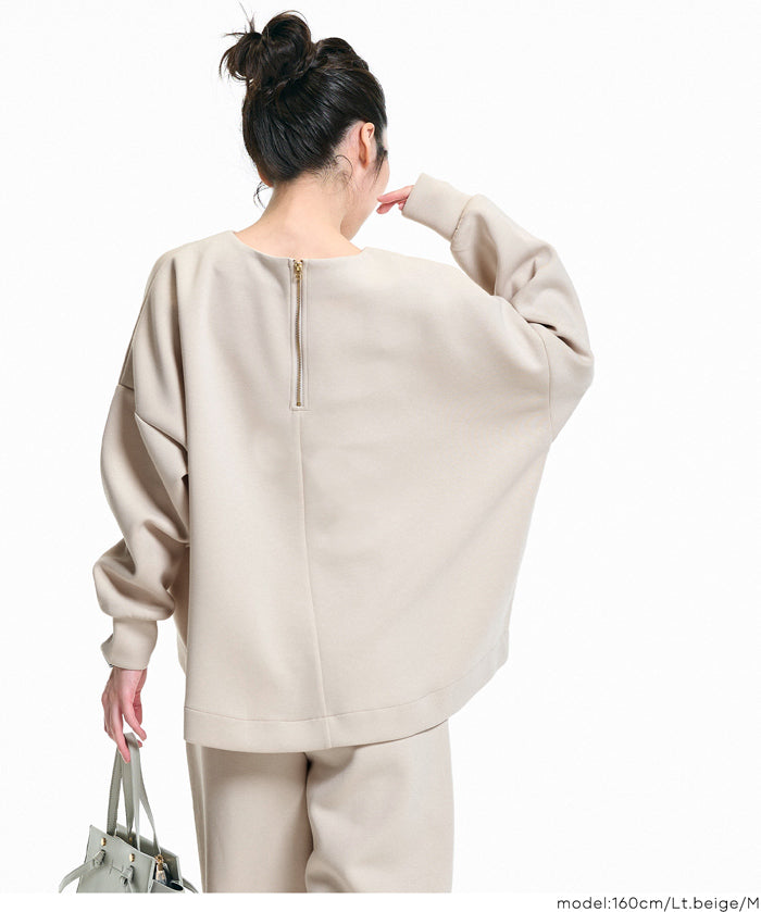 【柔軟太空棉】後面拉鍊長袖上衣