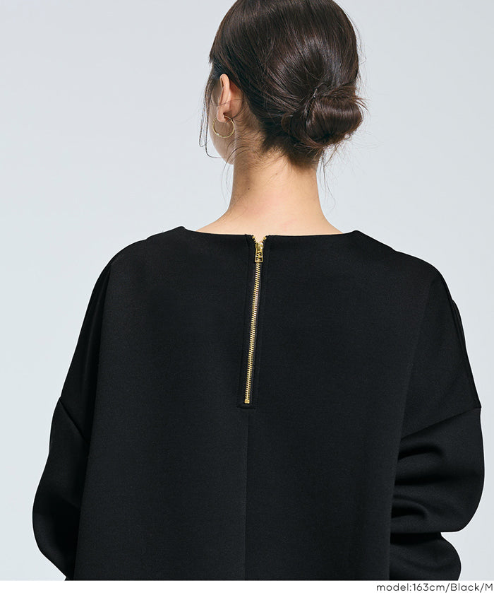【柔軟太空棉】後面拉鍊長袖上衣