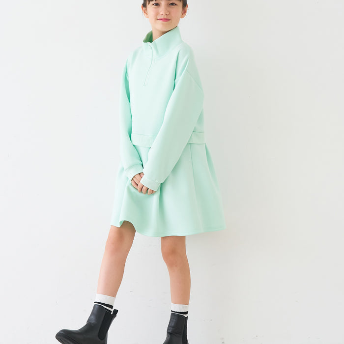 【柔軟太空棉】童裝運動風立領拼接洋裝