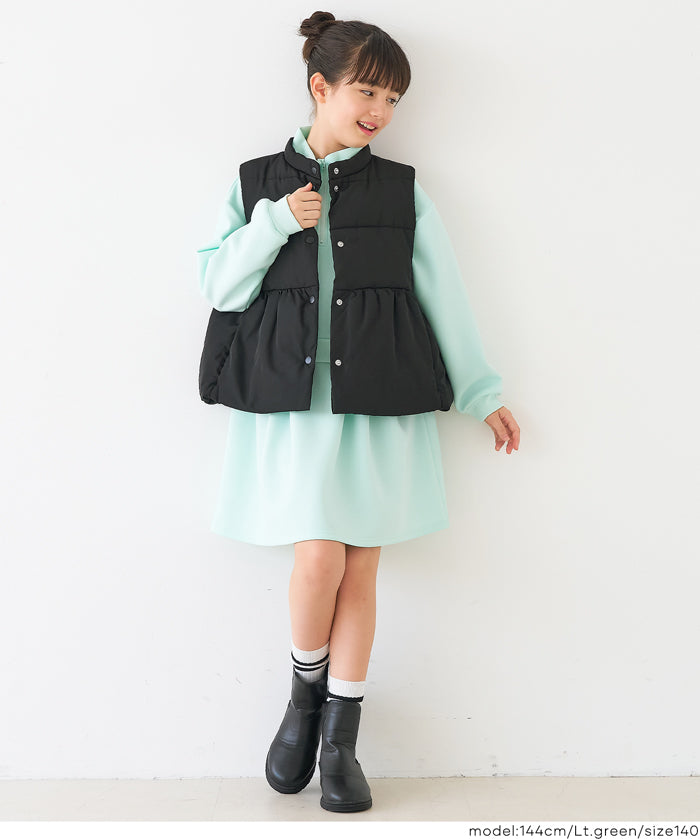【柔軟太空棉】童裝運動風立領拼接洋裝
