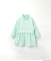 【柔軟太空棉】童裝運動風立領拼接洋裝