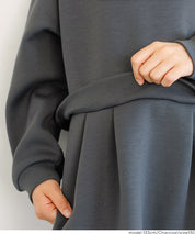 【柔軟太空棉】童裝運動風立領拼接洋裝