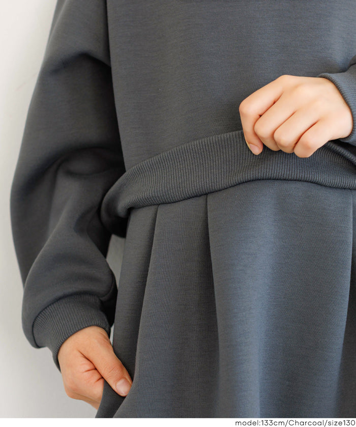 【柔軟太空棉】童裝運動風立領拼接洋裝