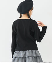 Cute children's long-sleeved top with a double-layered bow