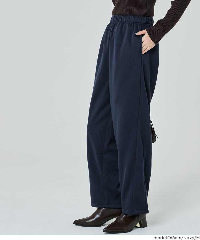 日系內加絨廓形直筒運動褲