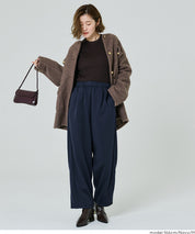 日系內加絨廓形直筒運動褲