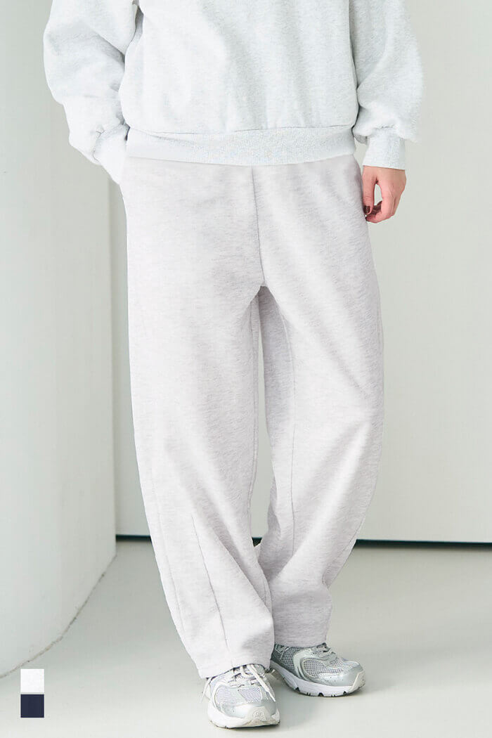 日系內加絨廓形直筒運動褲