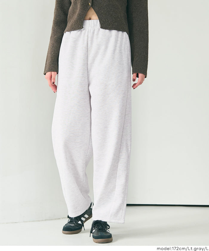 日系內加絨廓形直筒運動褲