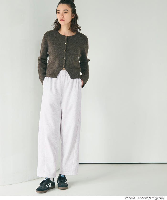 日系內加絨廓形直筒運動褲