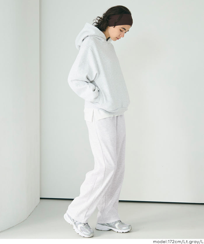 日系內加絨廓形直筒運動褲