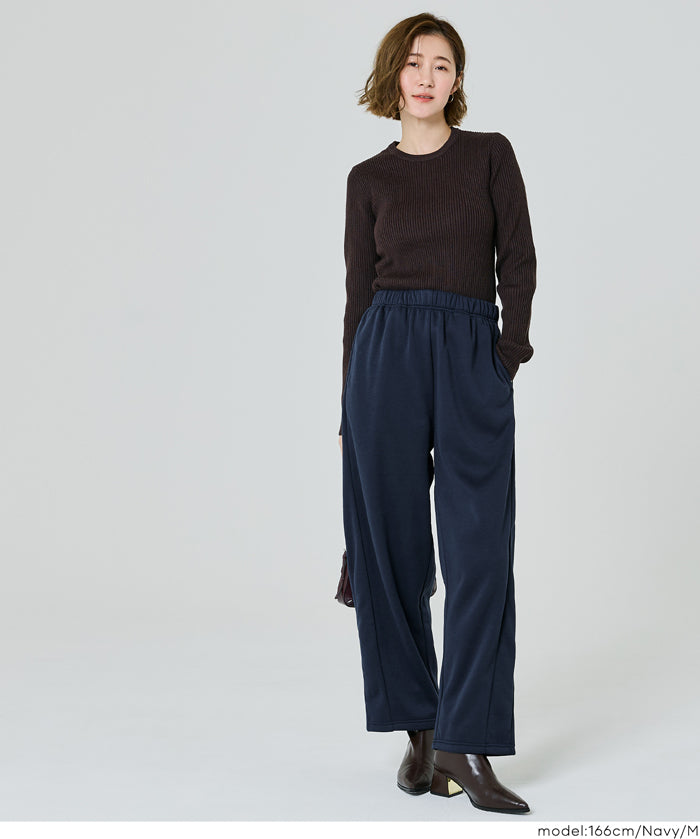 日系內加絨廓形直筒運動褲