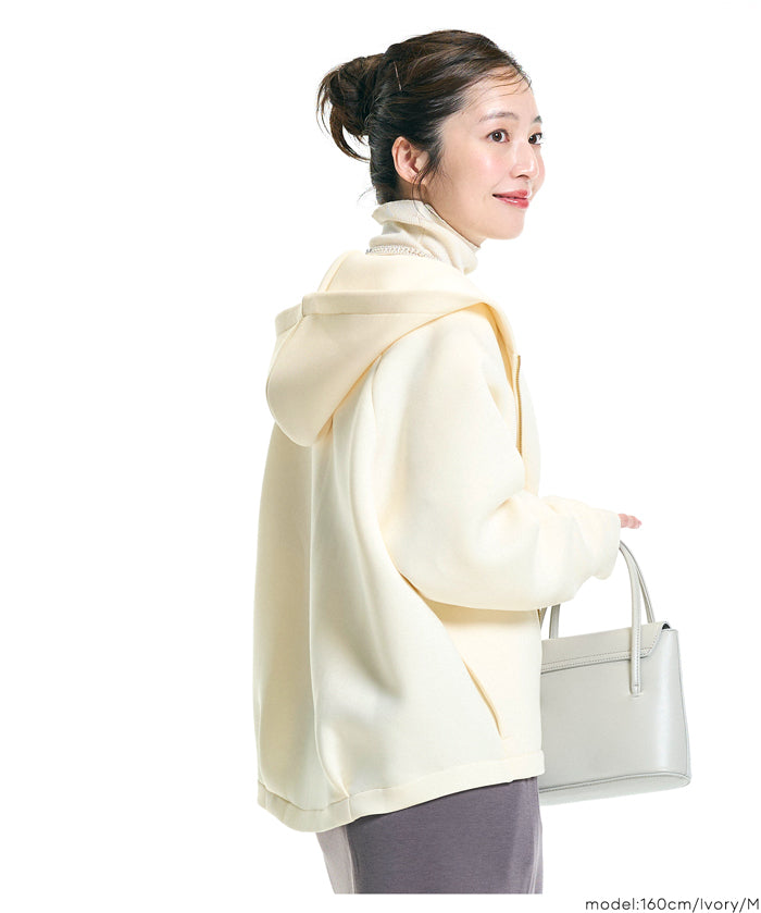 彈性太空棉拉鍊連帽外套