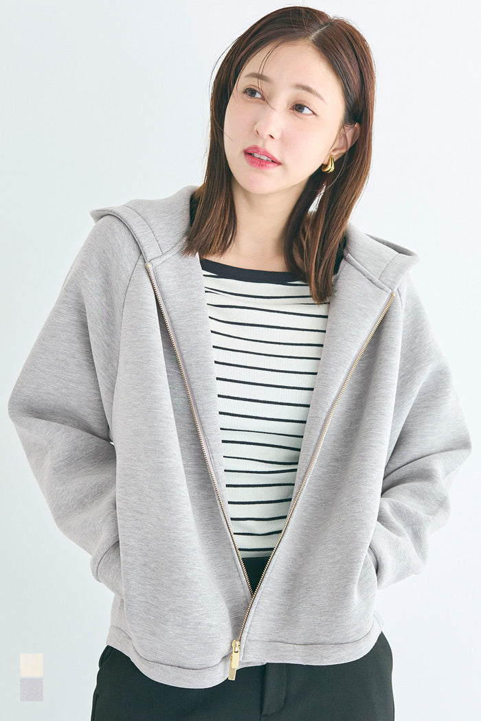 彈性太空棉拉鍊連帽外套