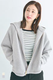 彈性太空棉拉鍊連帽外套