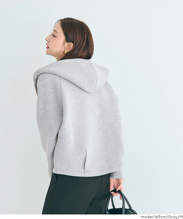 彈性太空棉拉鍊連帽外套