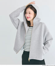 彈性太空棉拉鍊連帽外套