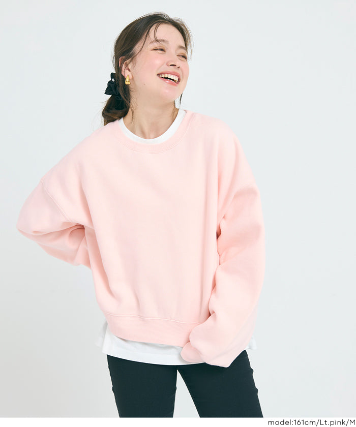 【重磅棉】素色復古刷色長袖衛衣