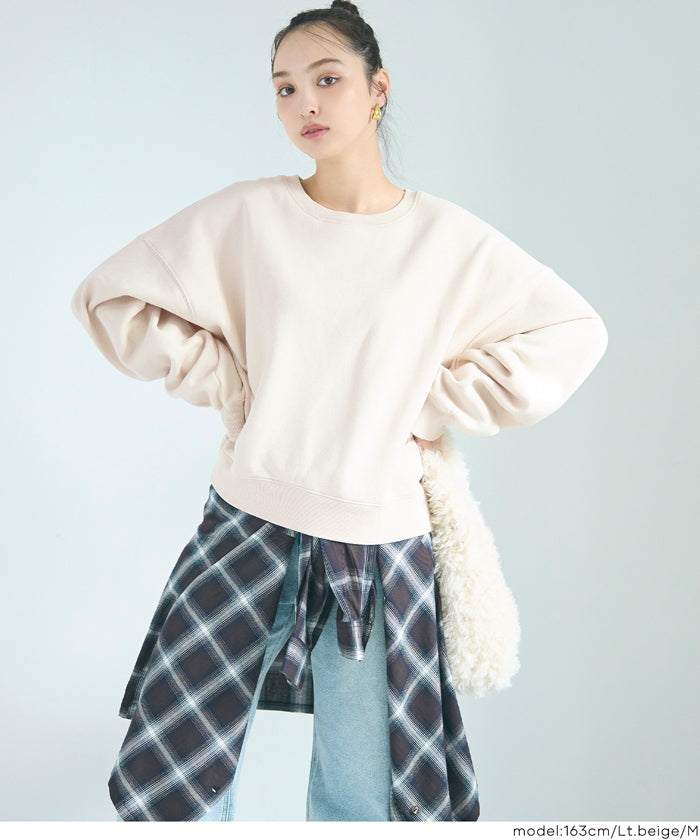 【重磅棉】素色復古刷色長袖衛衣