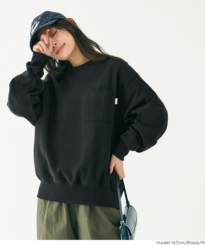 【重磅棉】磨毛胸前口袋長袖衛衣