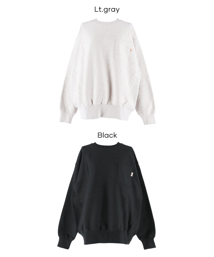 【重磅棉】磨毛胸前口袋長袖衛衣
