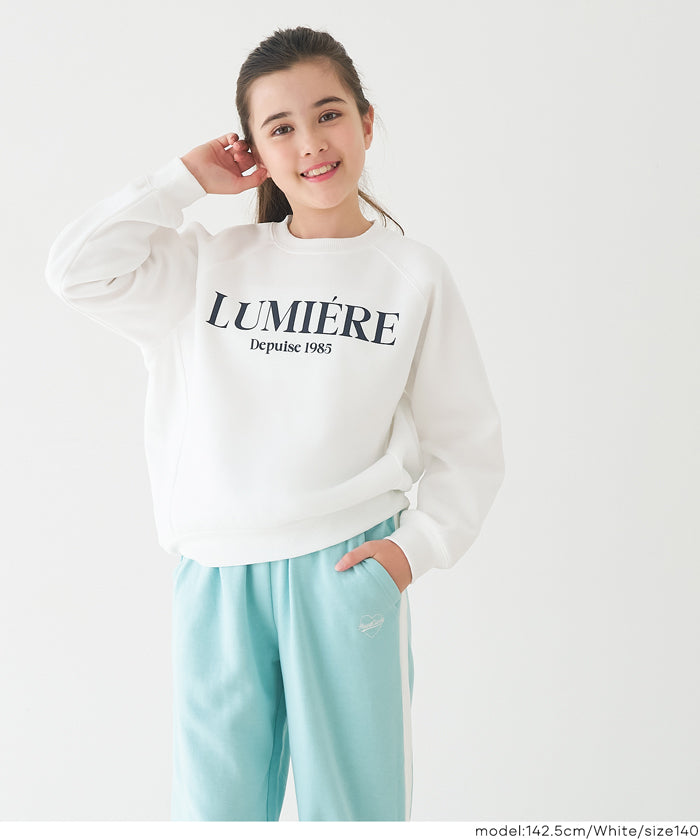 童裝插肩袖磨毛英字LOGO長袖衛衣 親子裝