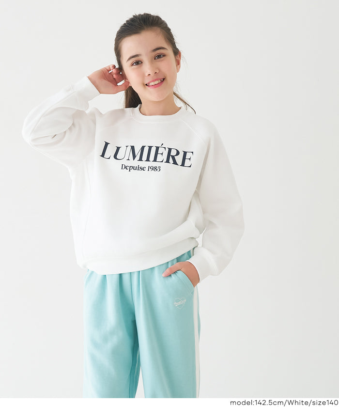 童裝插肩袖磨毛英字LOGO長袖衛衣 親子裝