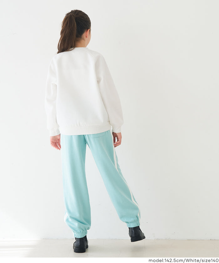 童裝插肩袖磨毛英字LOGO長袖衛衣 親子裝