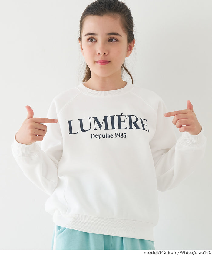 童裝插肩袖磨毛英字LOGO長袖衛衣 親子裝