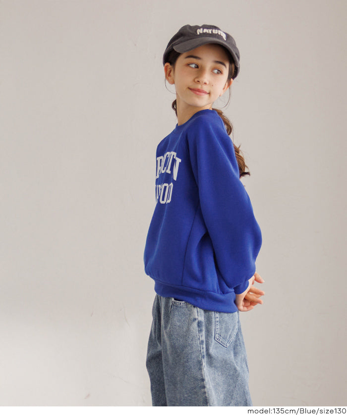 童裝插肩袖磨毛英字LOGO長袖衛衣 親子裝