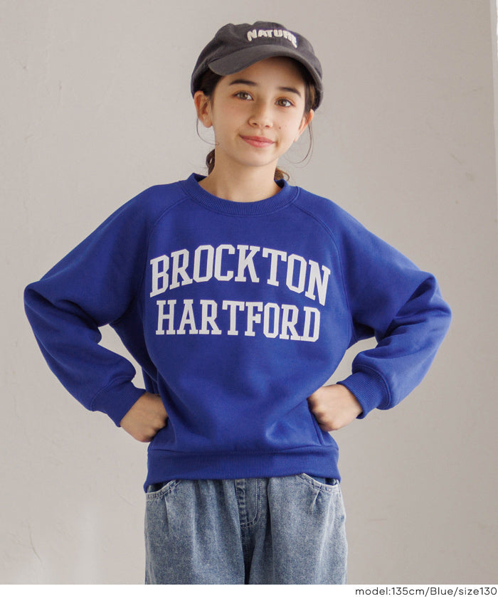 童裝插肩袖磨毛英字LOGO長袖衛衣 親子裝