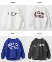 童裝插肩袖磨毛英字LOGO長袖衛衣 親子裝