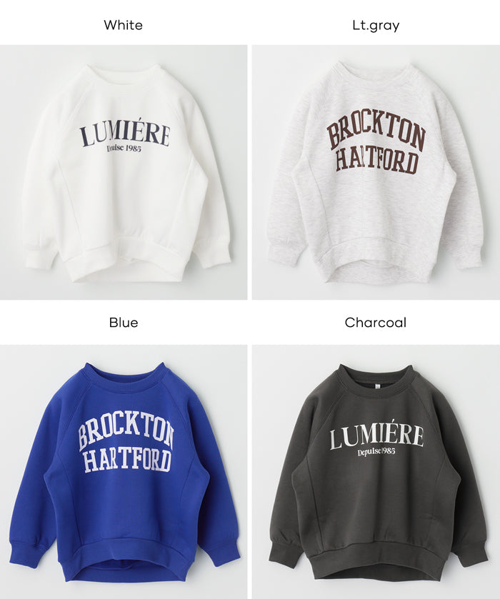 童裝插肩袖磨毛英字LOGO長袖衛衣 親子裝