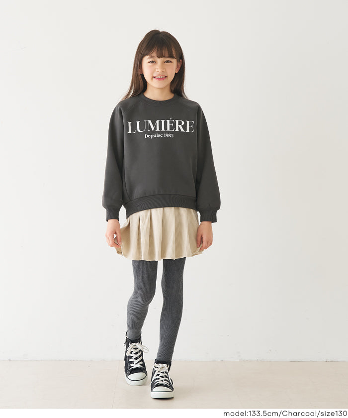 童裝插肩袖磨毛英字LOGO長袖衛衣 親子裝