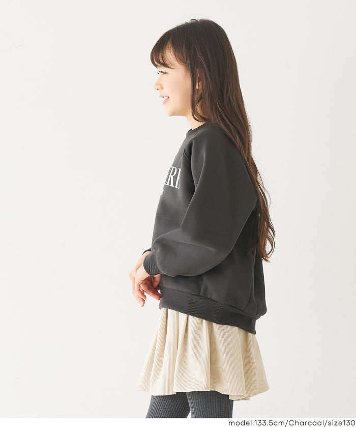 童裝插肩袖磨毛英字LOGO長袖衛衣 親子裝