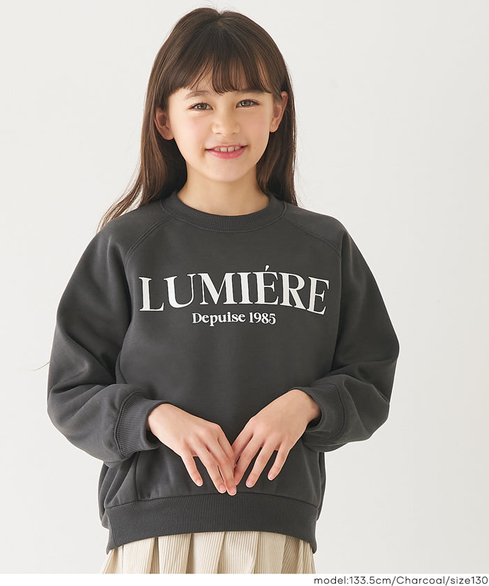 童裝插肩袖磨毛英字LOGO長袖衛衣 親子裝