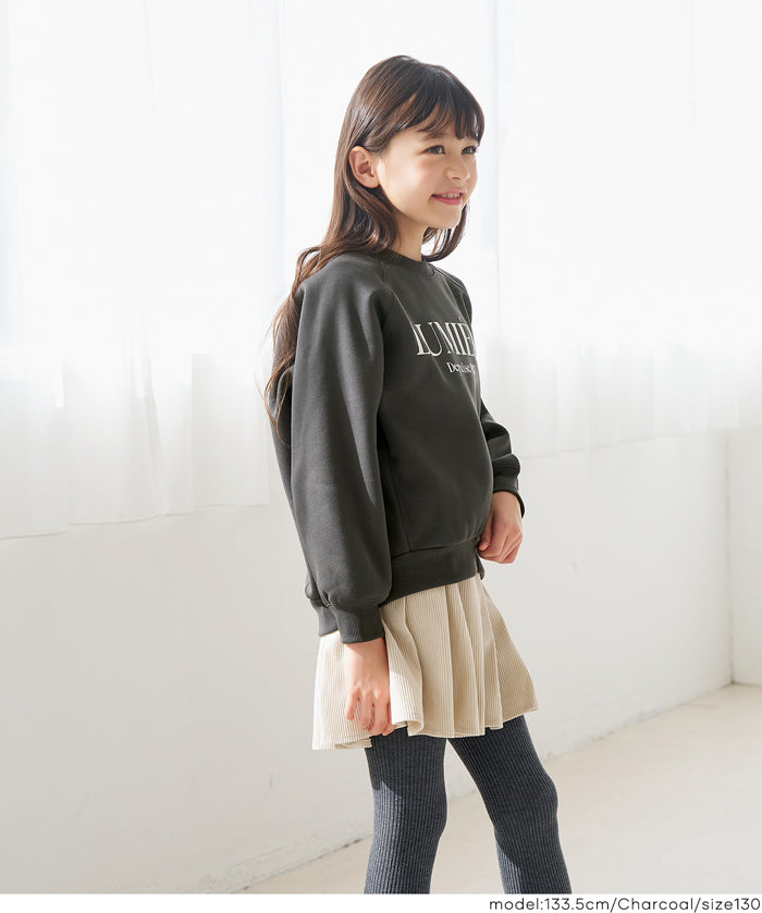 童裝插肩袖磨毛英字LOGO長袖衛衣 親子裝