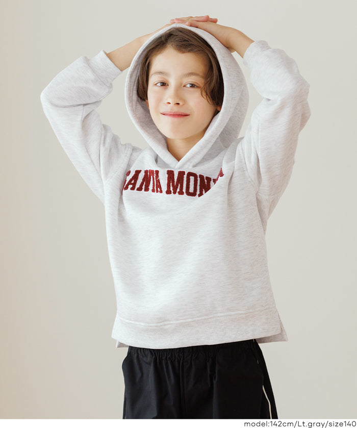 童裝刺繡LOGO長袖連帽上衣 親子裝