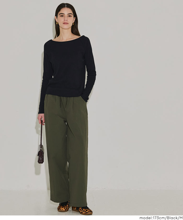 插肩袖船領長袖上衣