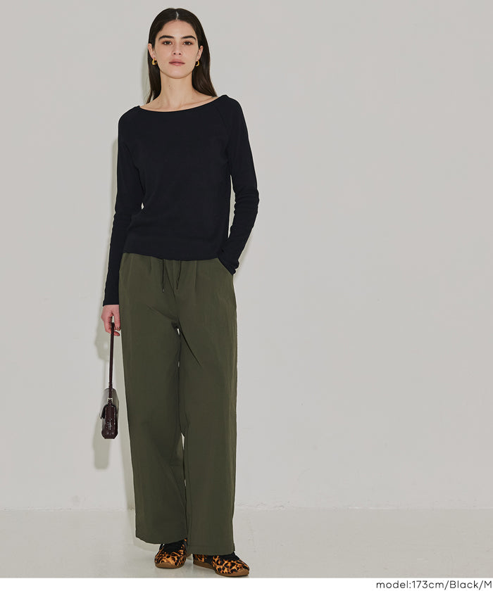 插肩袖船領長袖上衣