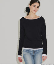 插肩袖船領長袖上衣