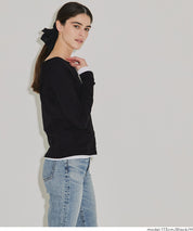 插肩袖船領長袖上衣