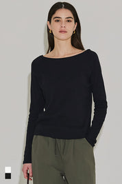 插肩袖船領長袖上衣