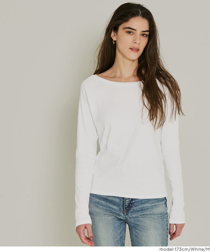 插肩袖船領長袖上衣